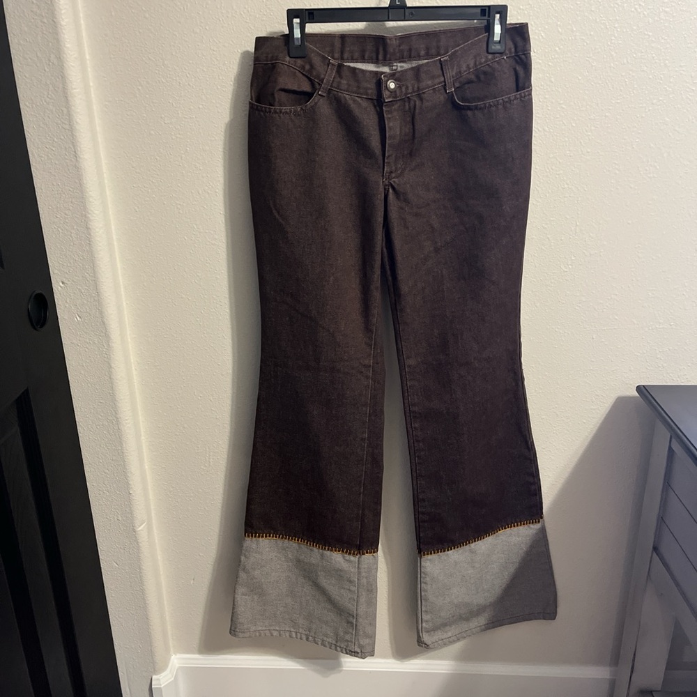 Barami Brown and Gray Flare Jeans